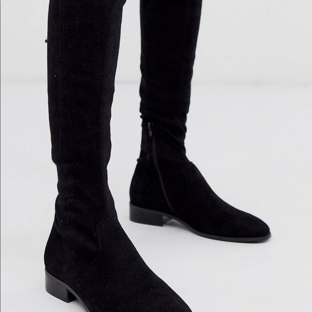 Black Over the Knee Suede Boots